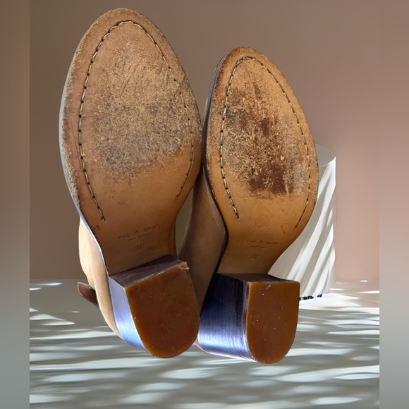 Rag & Bone Ryland Nubuck Ankle Boot Tan Ladies Au 4.5 /EU36 -Block Heel RRP $550 - Picture 9 of 11